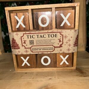 Handcrafted Tic Tac Toe Game - Brown and White